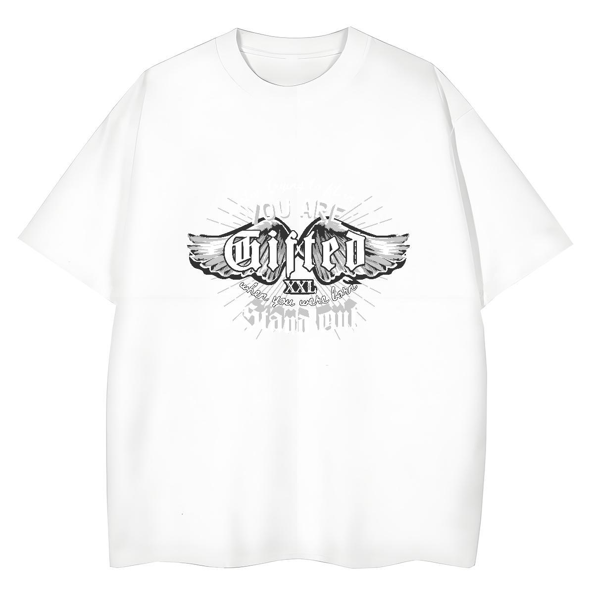 Unisex T-Shirts for Men 230g 100% Cotton wing Sports Casual Custom Printing Round Neck Short Sleeve Mens Tshirts Fashion Tees