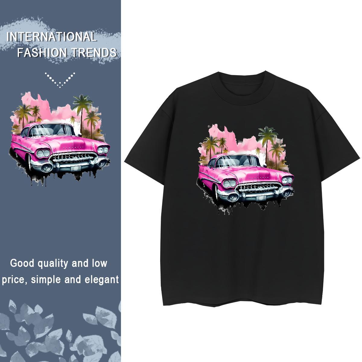 Designer Man T Shirts 100% Cotton 230g car Beach Cartoon Print Breathable Crew Neck Tshirt for Man Woman Customized Wear
