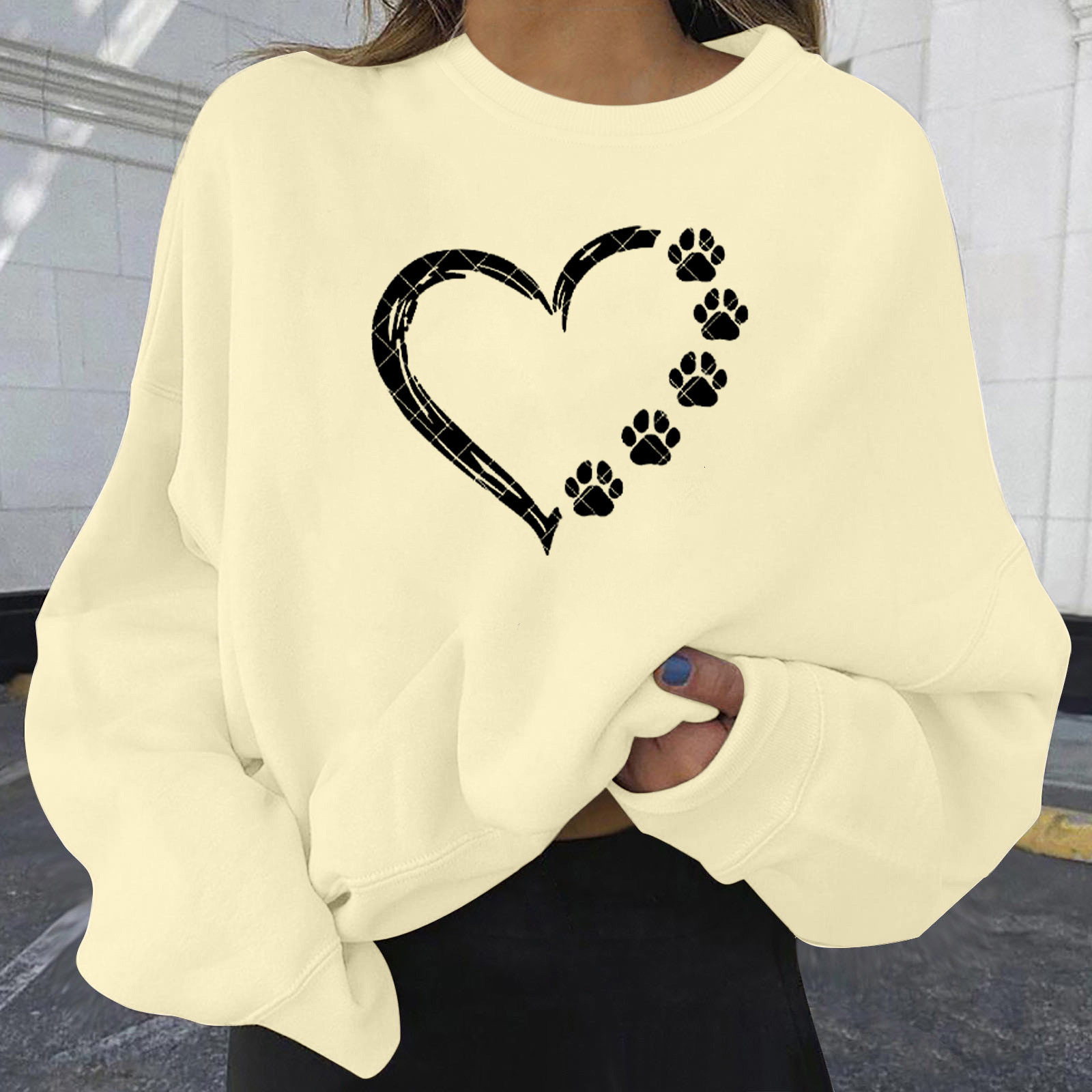 New Love Series Printed Hoodie Loose Large Size for Women dongdumaoyi