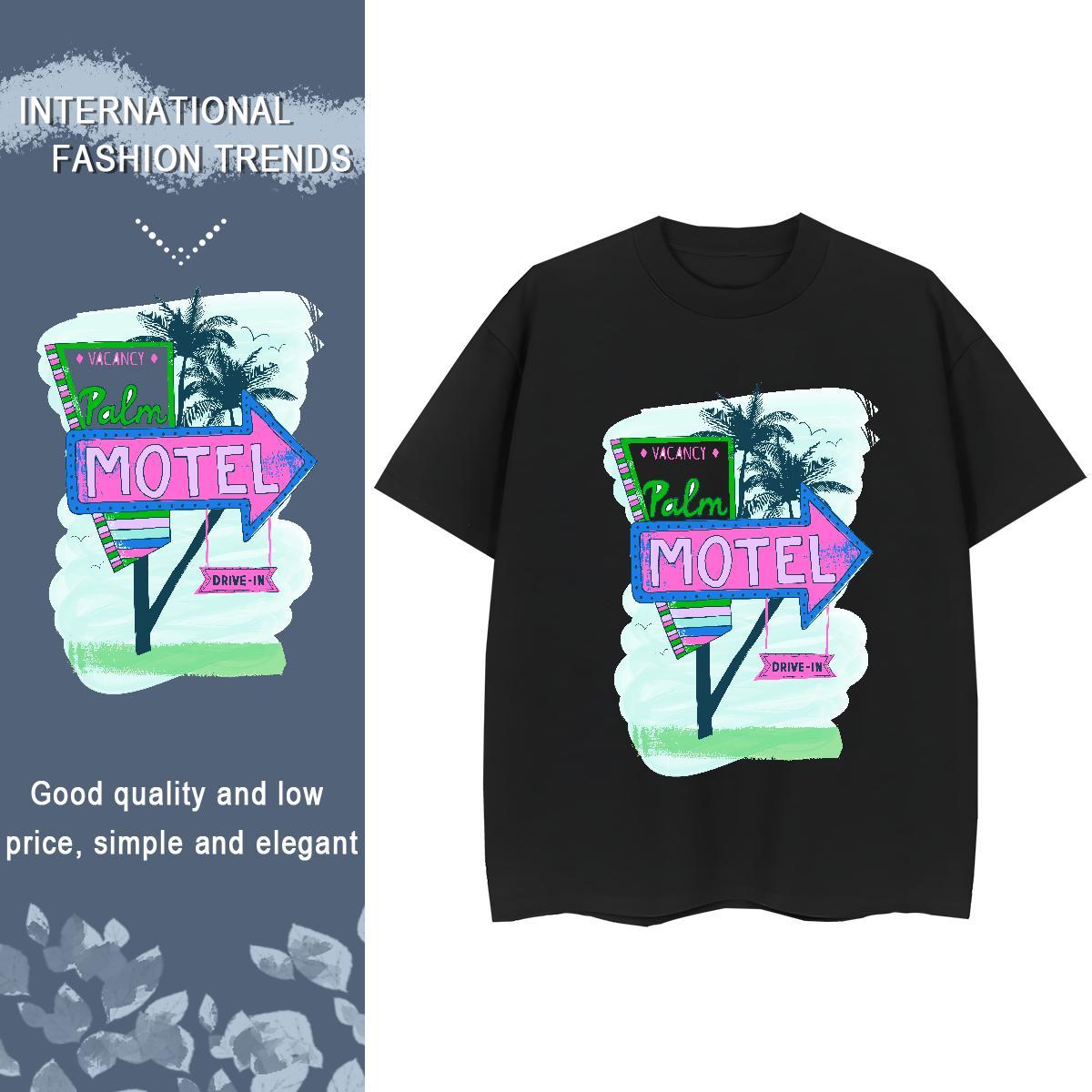 Loose Fit T shirt 230g Pure Cotton beach Sport Anime Print Short Sleeve O-Neck Mens Tshirts 2024 DIY Tops Tees