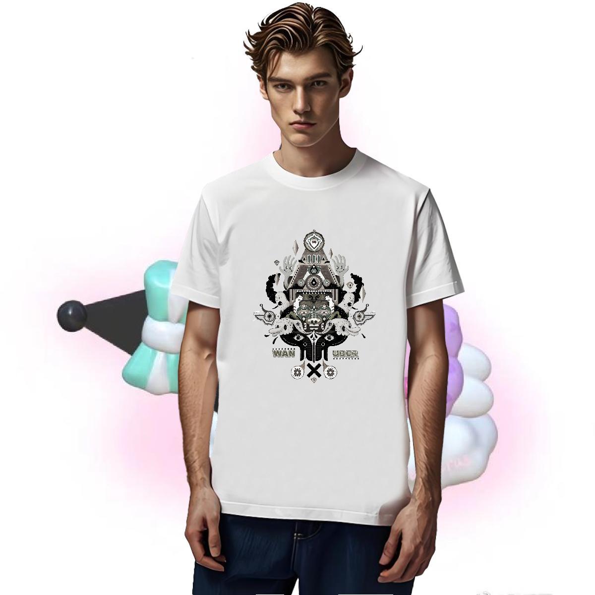 Popular Mens T Shirts 230g Cotton eye of the devil High Street Hip Hop Custom Printing Breathable Crew Neck Tshirt for Man Woman Fashion Wear