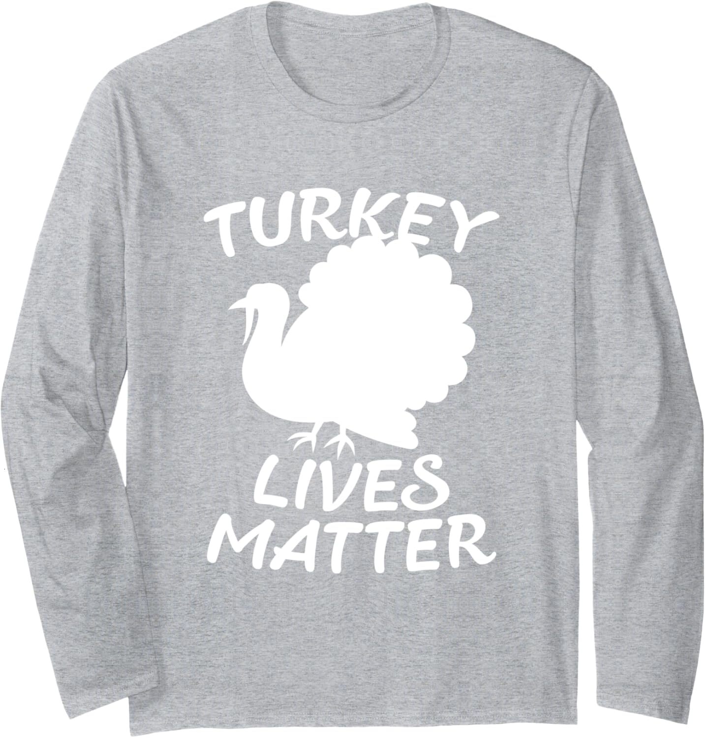 Long Sleeve Shirts for Men sweatshirt Turkey Lives Matter Funny Thanksgiving Day Long Sleeve Tee Streetwear Casual tops clothes