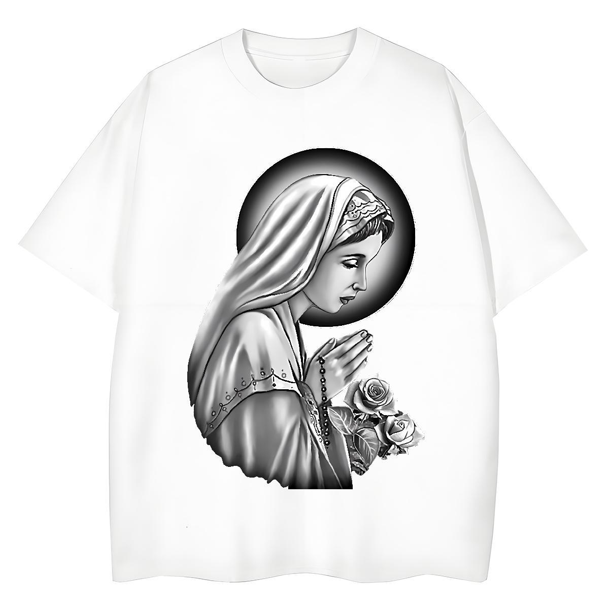 Brand Womens Tshirts 230g 100% Cotton nun Casual Beach T shirt Crew Neck Breathable Custom Print Oversized Clothes