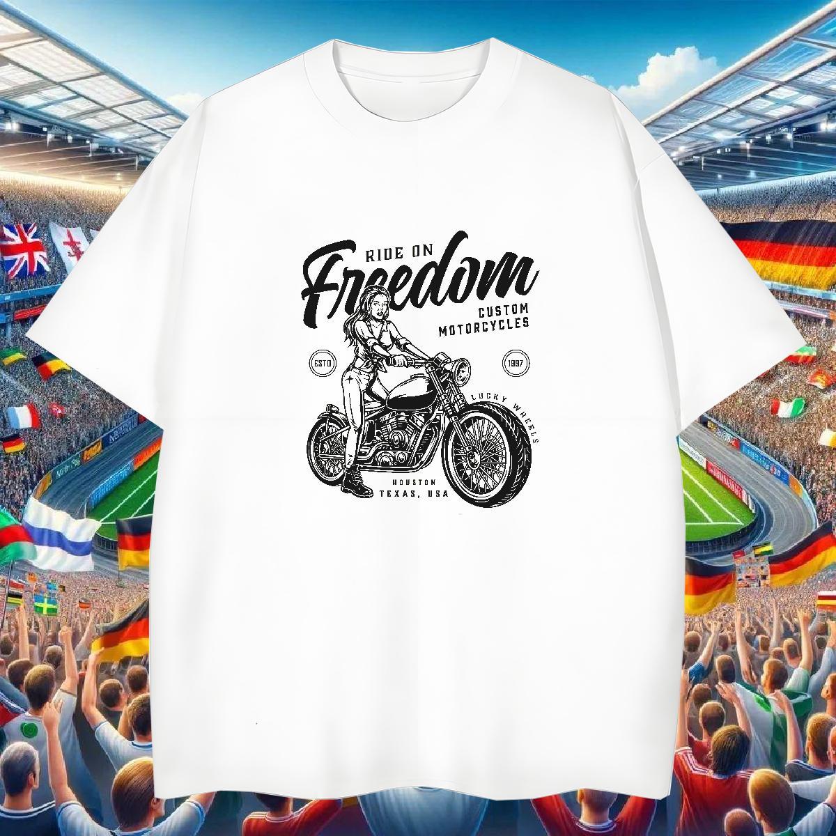 Soft T-Shirts 230g Pure Cotton Motorcycle Hip Hop Plus Size Custom Crew Neck Men Tshirts Wholesale Clothes