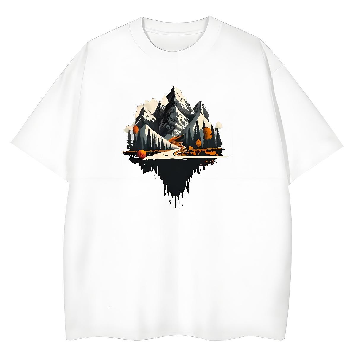 Nice Women Tees 230g Pure Cotton mountains Hip Hop Street T Shirt For Woman Breathable Soft Customized Wear