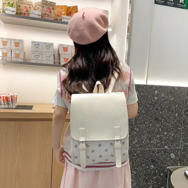 Womens Cute Flower Backpack Fashion Backpack Korean Rucksack Kawaii Summer Style Backpack 240912