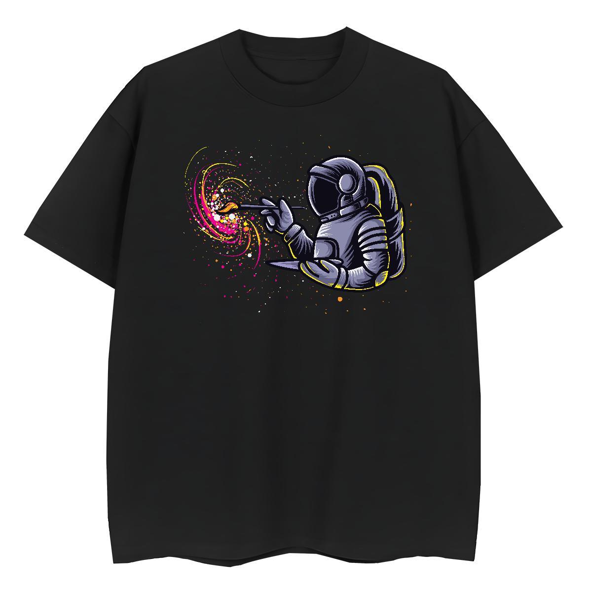 Loose fit Womens Tshirts 230g 100% Cotton universe Street Wear T shirt Comfortable Anime Oversized Tees