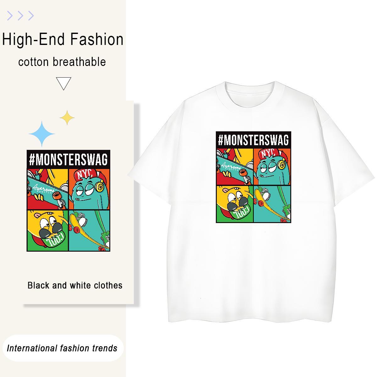 Brand Woman Tshirt 100% Cotton 230g plush Hip Hop Street Woman T Shirts Breathable Soft Oversized Tops