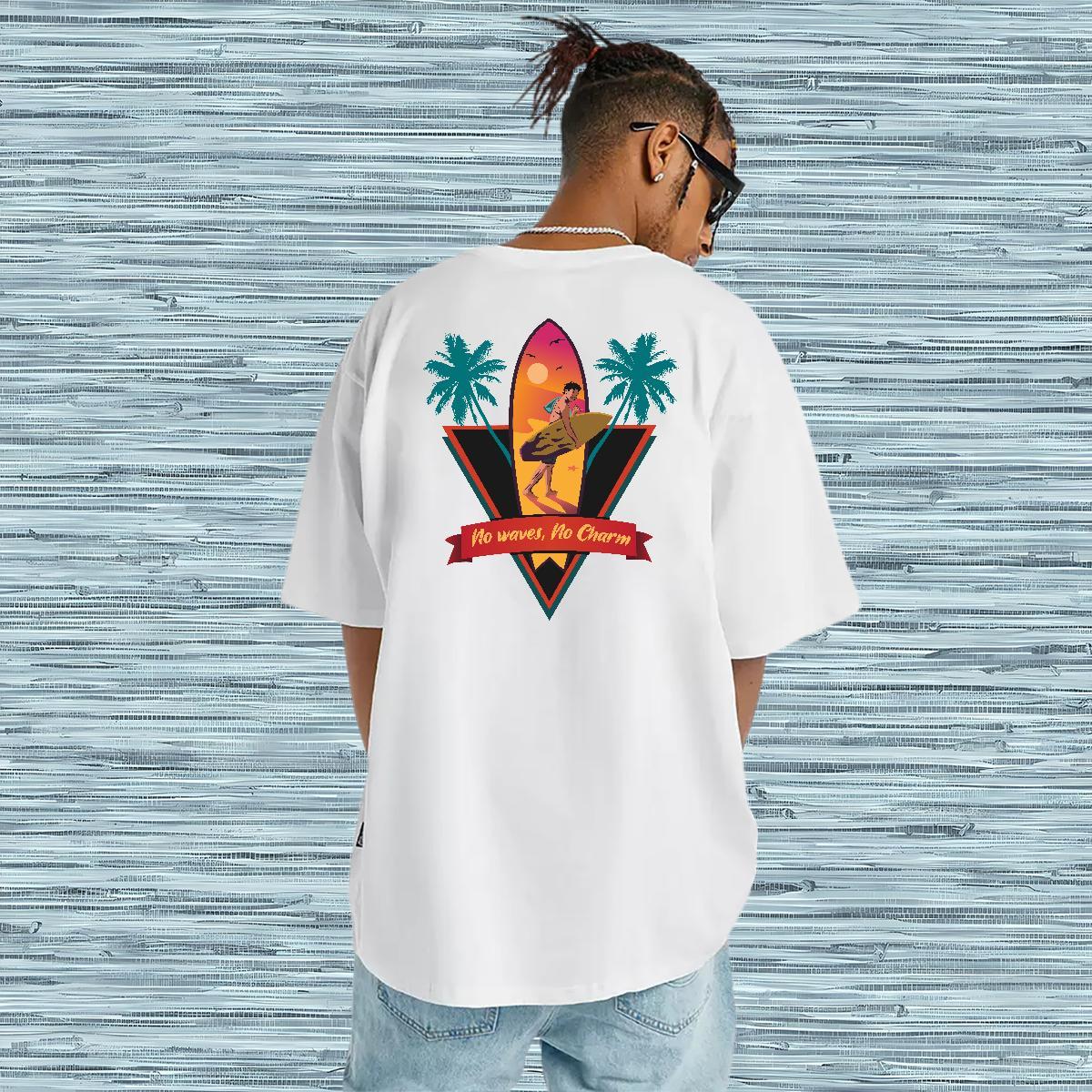 High Quality T Shirt For Man 230g Cotton wave Hip Hop Street Anime Print Breathable Soft Men Tees New Designer Tee Shirt