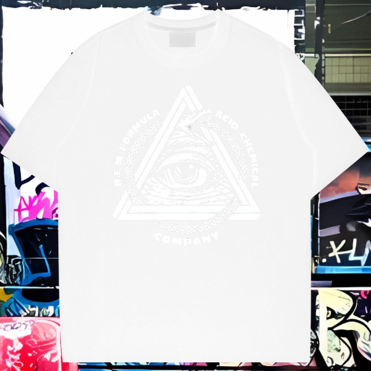 High Quality Man T Shirts 100% Cotton 230g eye of the devil Spring Summer Asian Size O-Neck Short Sleeve Men Tees 2024 New Clothings