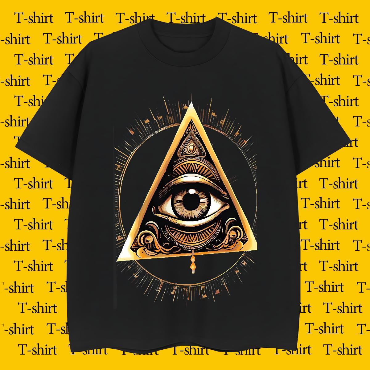 Free Shipping T shirt 230g Pure Cotton eye of the devil Street Wear Custom Printed Breathable Crew Neck Tshirt for Man Woman Fashion New Tops Tees