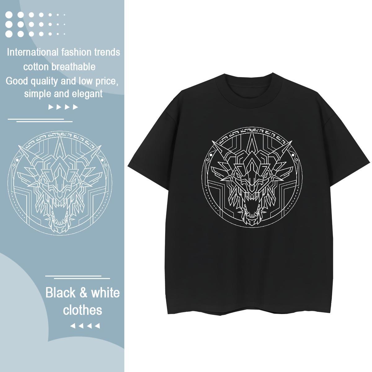 High quality Women Tees 230g Pure Cotton Geometric line Summer Casual T Shirt For Woman Crew Neck Breathable Graphic Tee Shirt