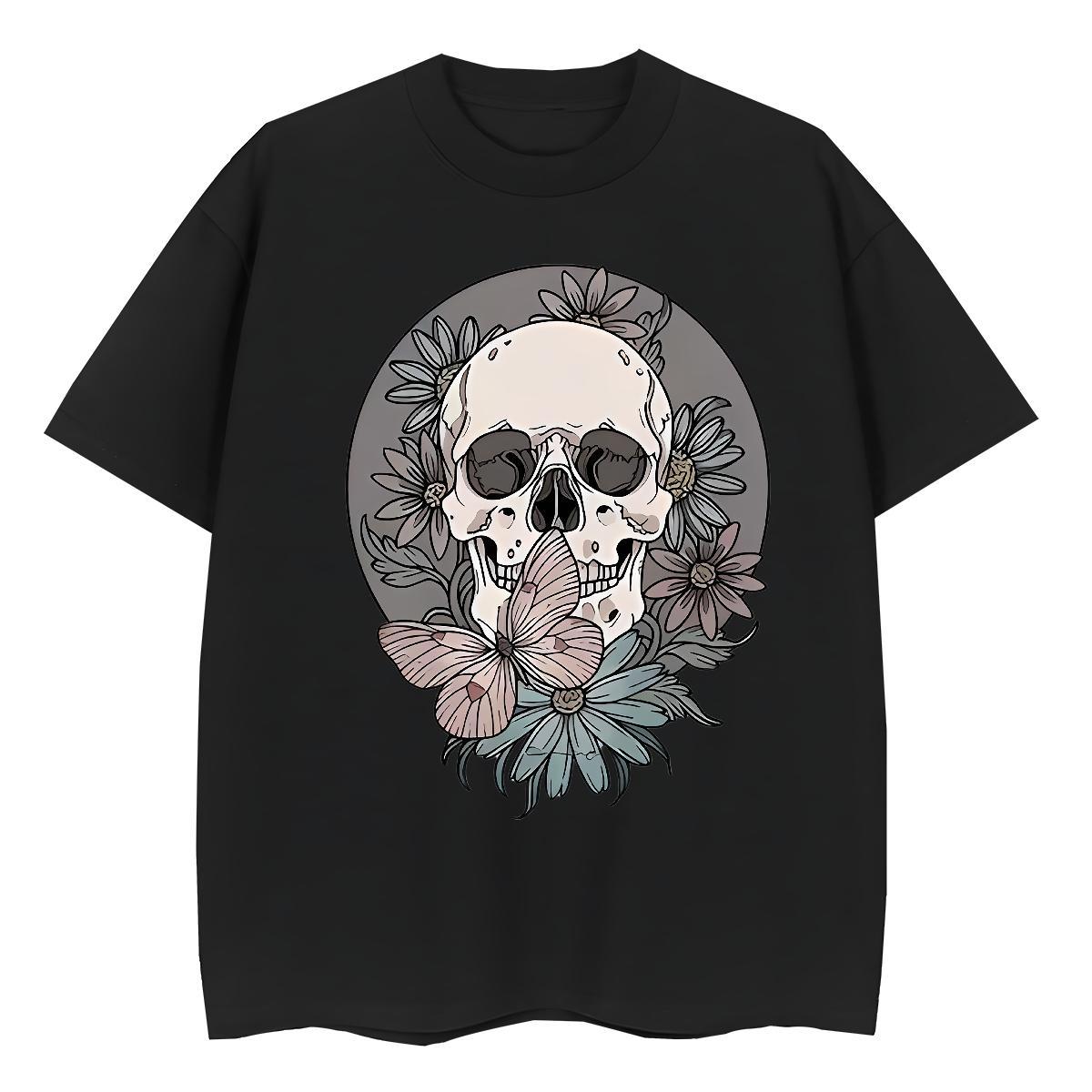 Cool Design T Shirts Men 230g Pure Cotton butterfly Daily Outfit DIY Anime Breathable Short Sleeve Tshirts Designer Fashion Wear