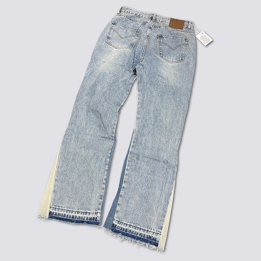 Men's Designer Patchwork Bell Bottoms Baggy Jeans For Men Straight Y2k Washed Old Brand Denim Trousers Oversized