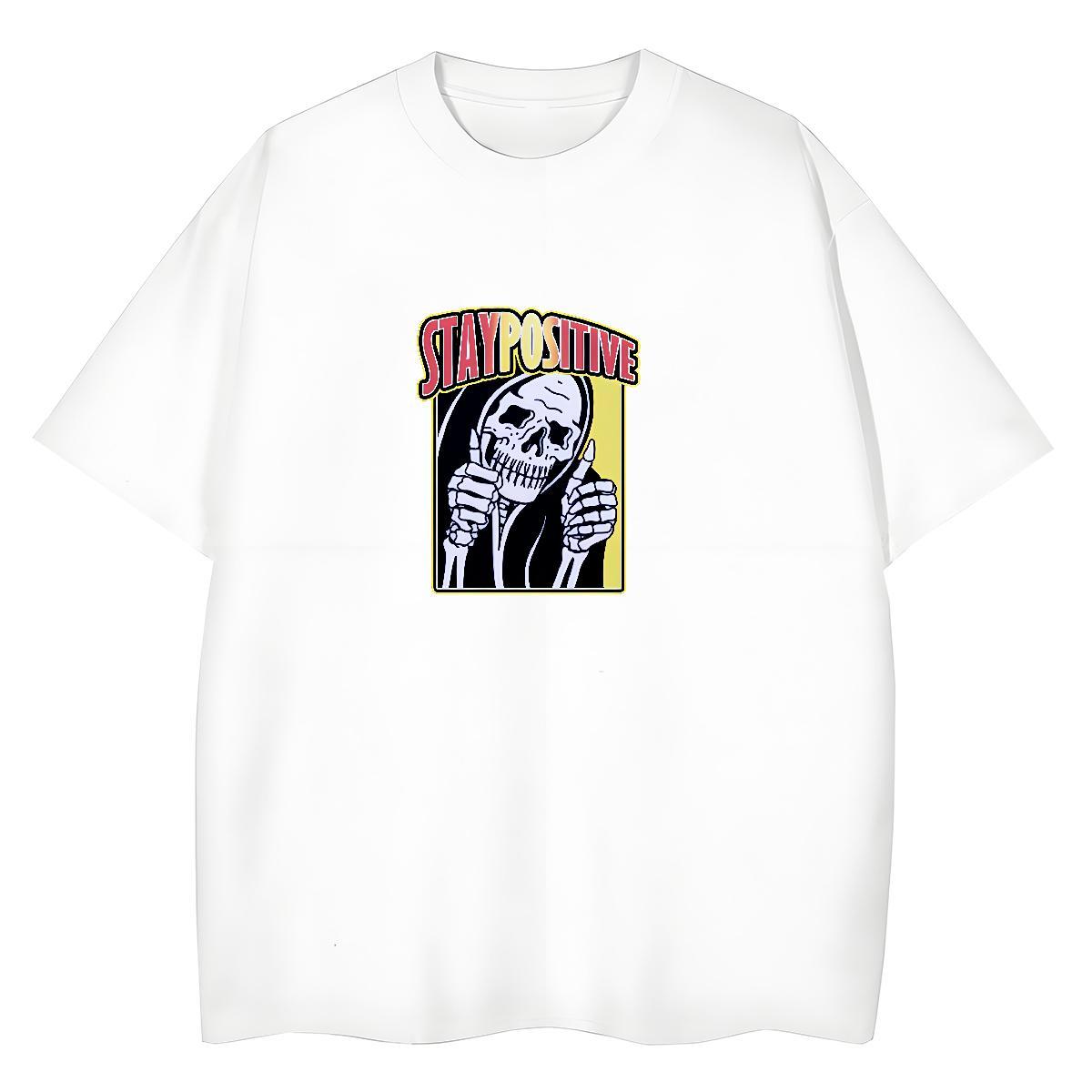Brand T-Shirts 230g Cotton skull Home Outdoor Plus Size Cartoon Round Neck Short Sleeve Mens Tshirts Free Shipping Wear