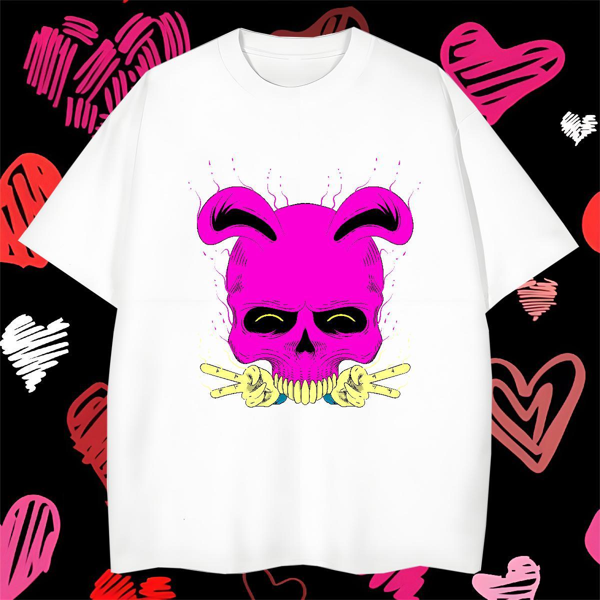 Cool Design T-Shirts for Men 100% Cotton 230g skull Daily Outfit Customized Print O-Neck Short Sleeve Men Tops Tees 2024 DIY Clothings