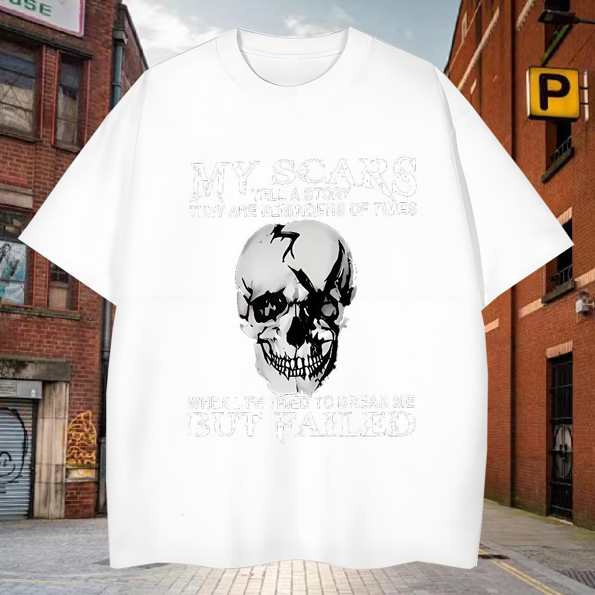Brand T Shirt For Man 230g Pure Cotton skull Sport Custom Big Size Breathable Short Sleeve Mens Tshirts Fashion Designer Tops Shirt