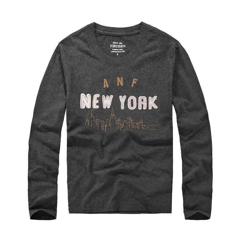 Men's T-Shirts T shirt men 100% cotton embroidery long slve Tshirts O-Neck tops high quality Men clothes Full Length Y2408268GMY
