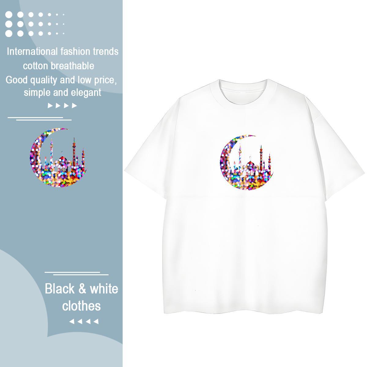 Unisex Women Tees 100% Cotton 230g painting Outdoor T-Shirts for Women Crew Neck Breathable Cartoon Anime Tops Shirt