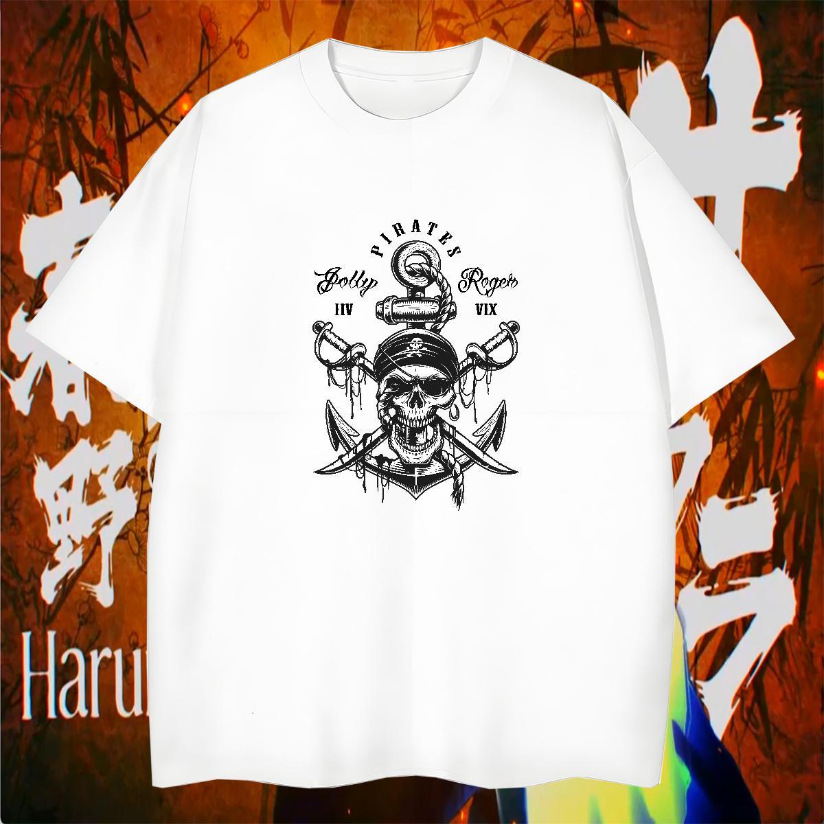 Designer T-Shirts 230g 100% Cotton skull Street Casual White Plus Size Breathable Short Sleeve Tshirt for Man Woman Customized Tops