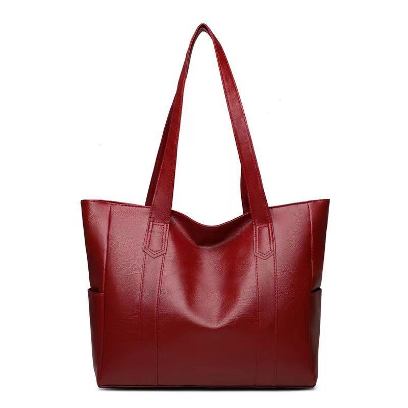 2023 New Large Bag Women's Versatile Simple Large Capacity Tote Bag Single Shoulder Handbag Soft Leather Women's Bag