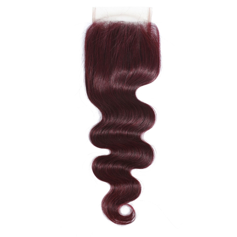 99J 27# 33# P4/27 Piano Color 4X4 Lace Closure Body Wave Brazilian 100% Human Hair 12-24inch Free Part