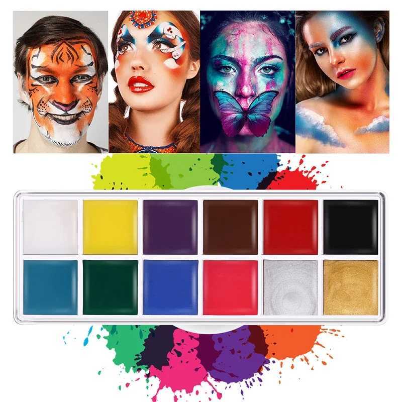Facial and body painting cream waterproof full-color non-toxic safe painting oil Christmas makeup palette tattoo art party tools W240824