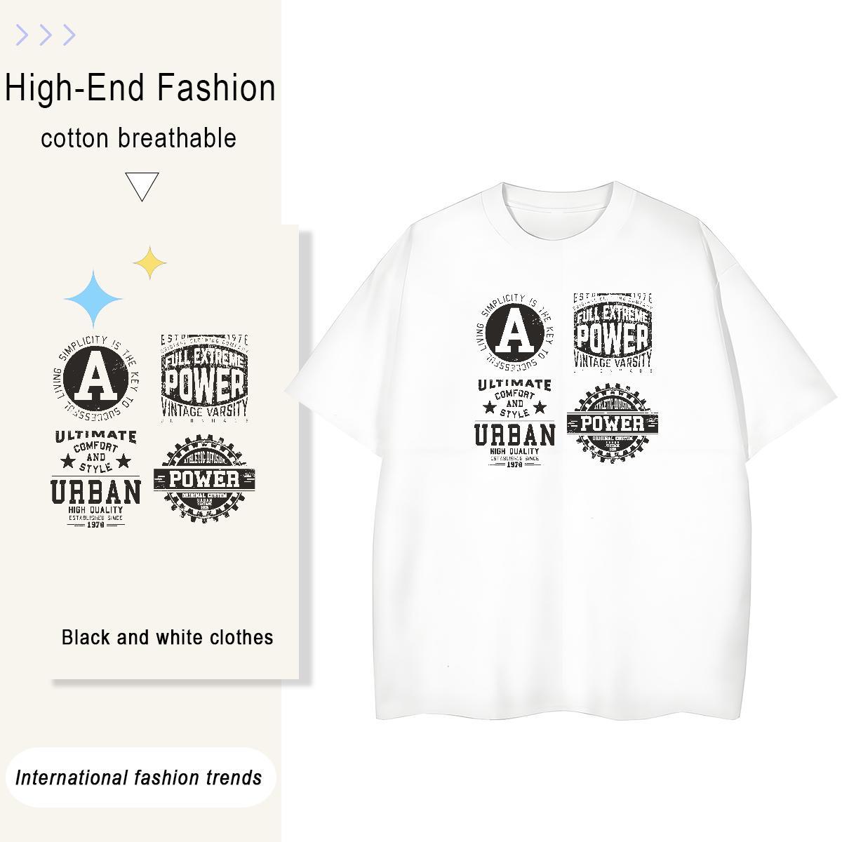 Wholesale Womens Tshirts 230g 100% Cotton letter Casual Sport T-Shirts Crew Neck Breathable Cartoon Print Tops Tees