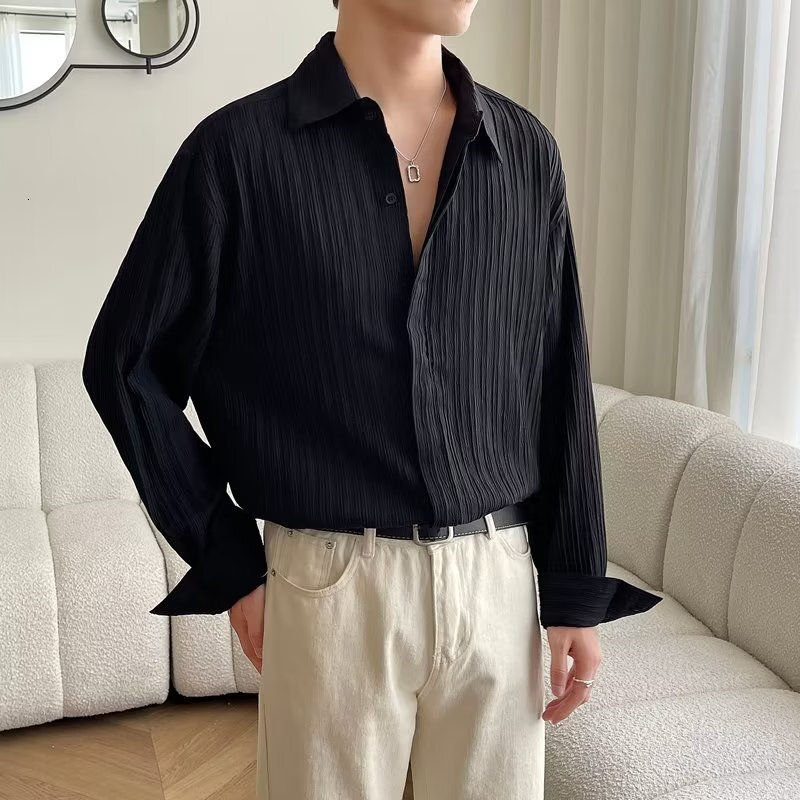 American Style Shirt Mens Autumn New Item Youthful and Trendy Loose and Versatile Casual Design Chic Shirt