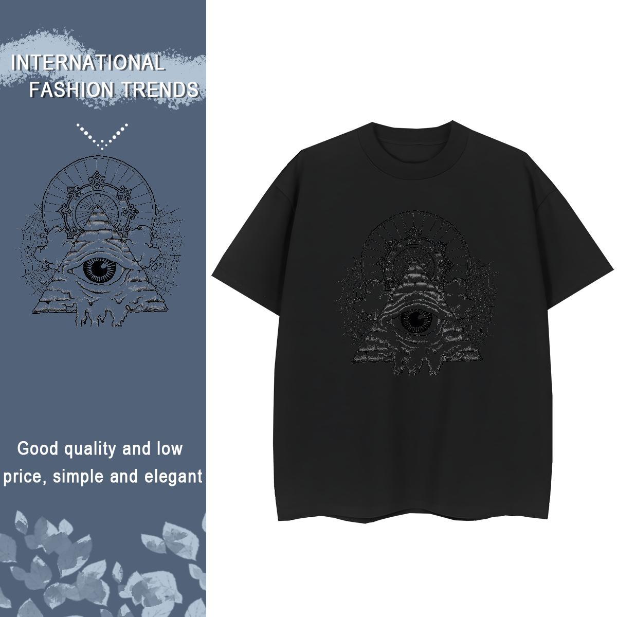Popular Man T Shirts 230g 100% Cotton eye of the devil Street Casual Custom Big Size Breathable Soft Couples T Shirts Designer Fashion Tops Shirt