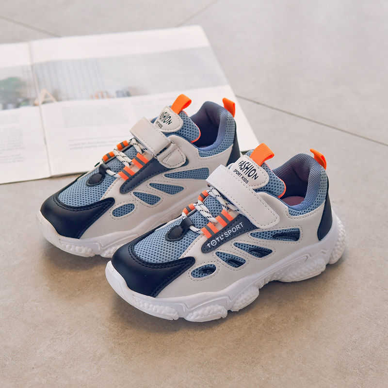 Athletic Outdoor Boys 2023 Spring and Autumn new breathable sports Girls dad Childrens casual running mesh shoes H260130