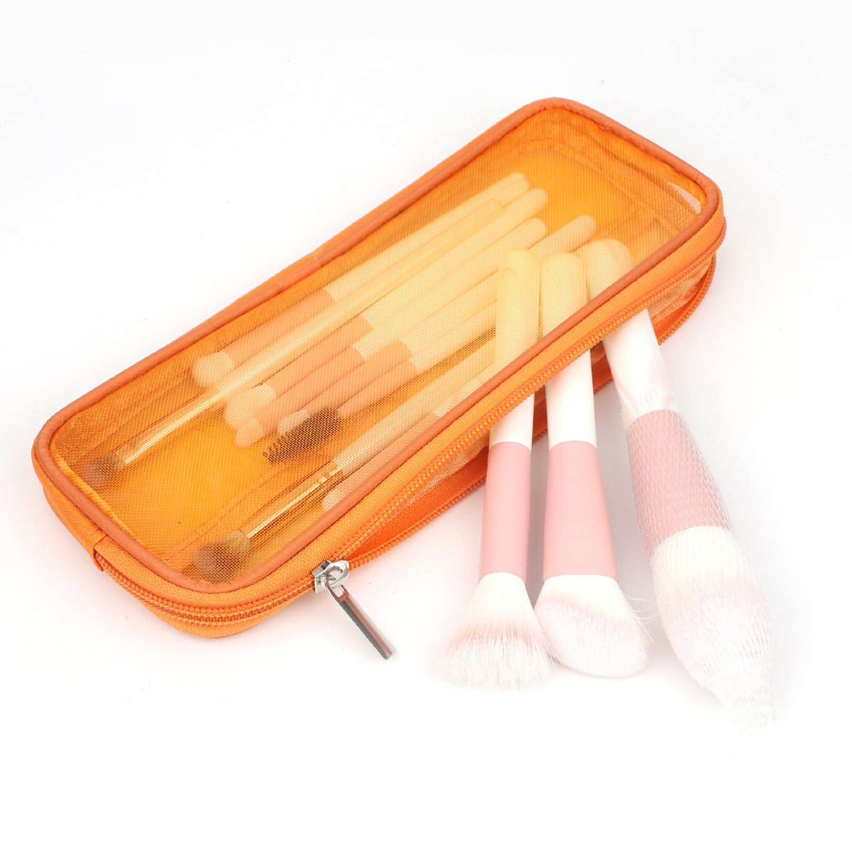 nylon mesh Makeup bag large makeup storage bag portable breathable hollowed out toiletry bag