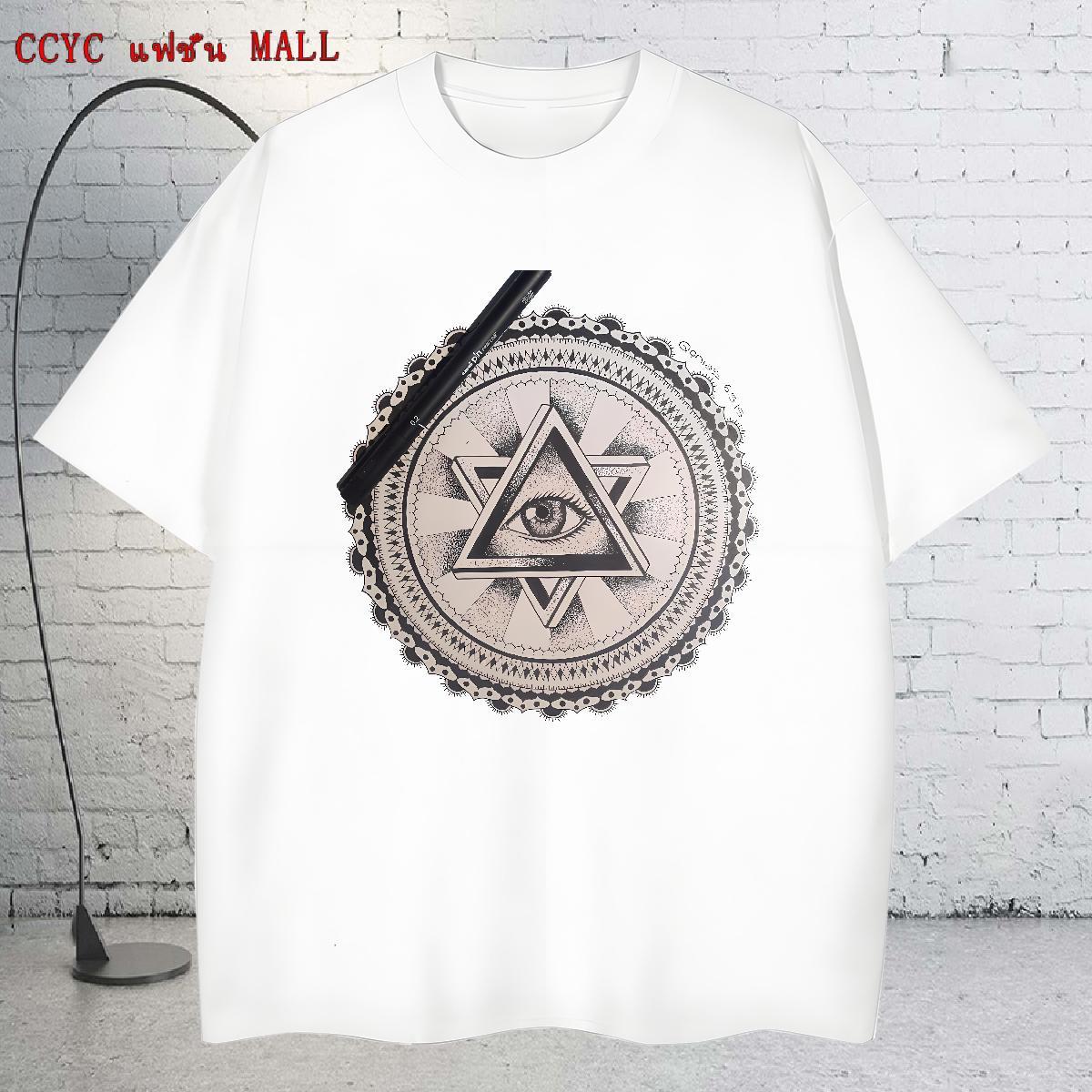 High Quality T shirt 230g 100% Cotton eye of the devil Hip Hop Plus Size Cartoon Crew Neck Men Tshirts Factory Direct Clothes