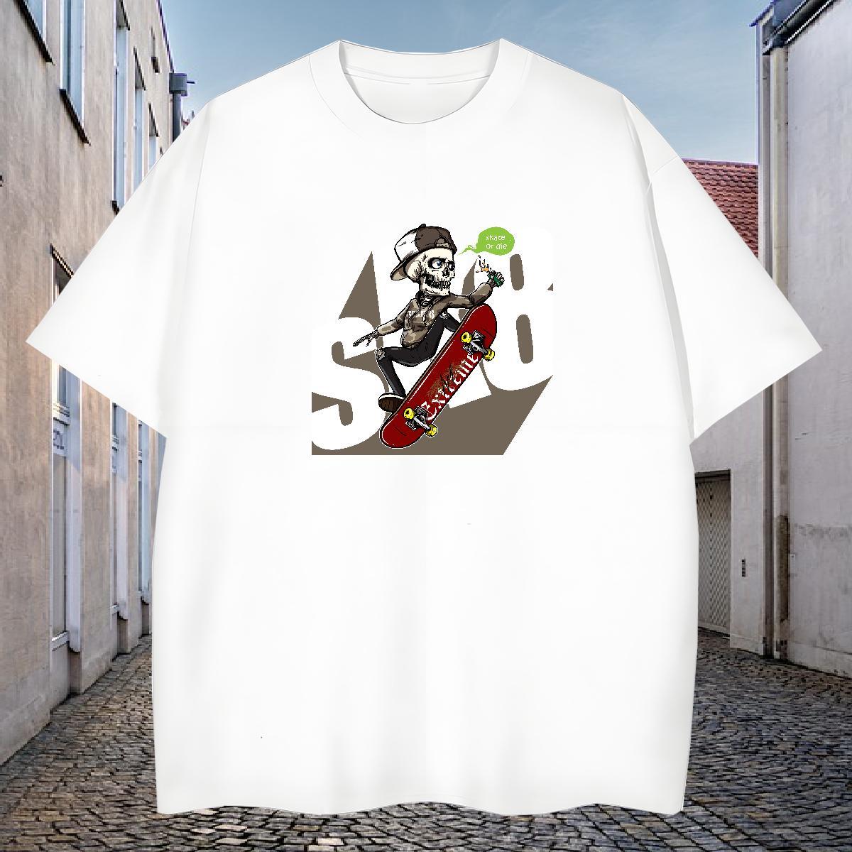 Free Shipping Men T Shirts 100% Cotton 230g skateboarding Beach Custom Big Size Round Neck Short Sleeve Men Tees Casual New Tops Shirt
