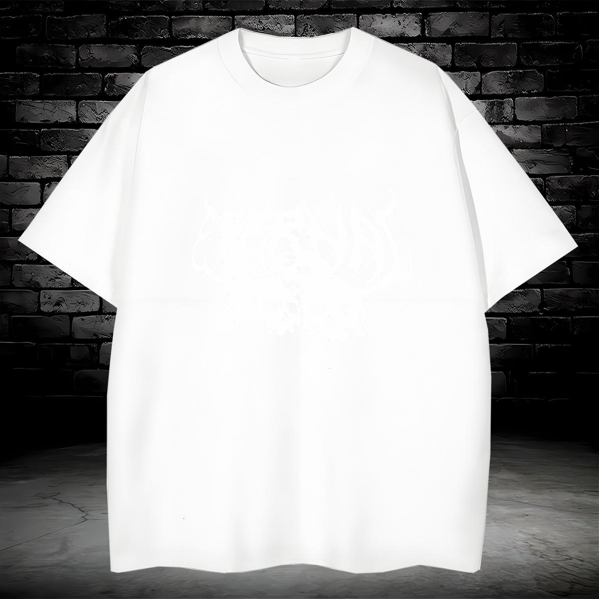 Brand Men T Shirts 230g Cotton skull Hip Hop Street Black White Breathable Crew Neck Men Tshirts Custom Wear