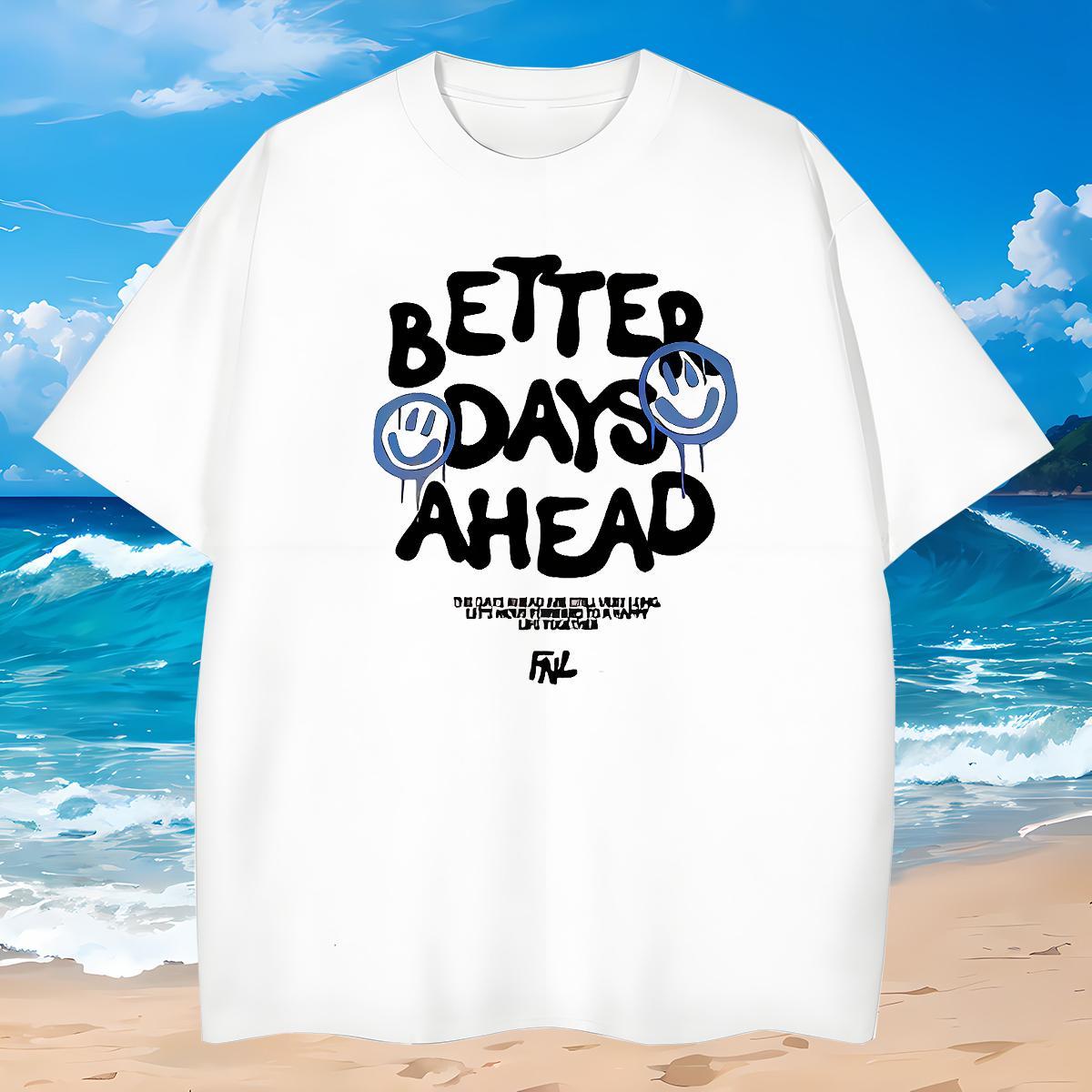 Loose Man T Shirts 230g Pure Cotton letter Street Wear Custom Printed Breathable Short Sleeve Men Tops Tees Customized Clothes