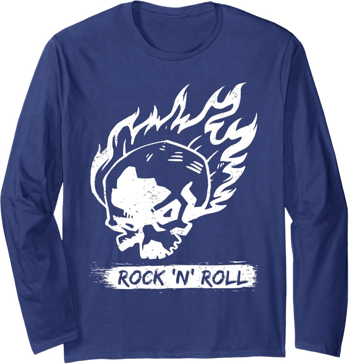 Long Sleeve Shirts for Men sweatshirt Ride Skull Fire Rock And Roll Cool Vintage Long Sleeve Tee Streetwear Casual tops clothes