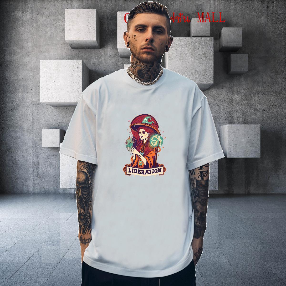 Brand T shirt 230g Cotton skull Home Outdoor Plus Size Cartoon Breathable Short Sleeve Men Tees DIY Customized Clothes