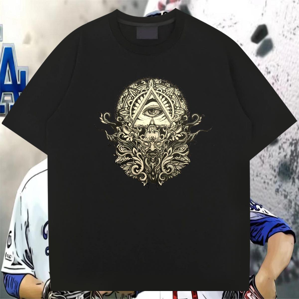 Classic Men T Shirts 100% Cotton 230g eye of the devil Sports Casual Custom Print Plus Size Short Sleeve Soft Tshirts Designer Fashion Top Tees