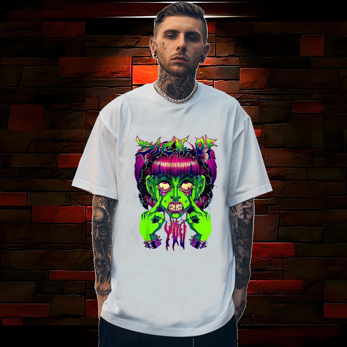 Wholesale T shirt 230g Pure Cotton skull Home Outdoor Black White Breathable Soft Tshirt for Man Woman Fashion Design Tops Tees