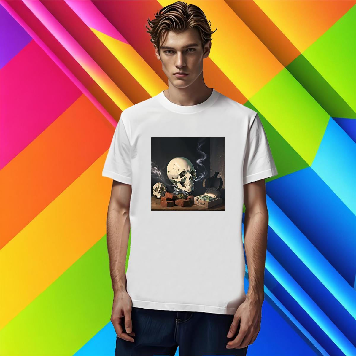 Designer Men T Shirts 230g 100% Cotton skull Spring Summer Customized Short Sleeve O-Neck Men Tshirts DIY Tops Tees