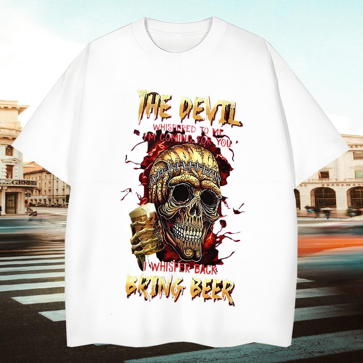 Popular T Shirt For Man 230g 100% Cotton beer Summer Casual Custom Printing Breathable Short Sleeve Mens Tshirts Fashion Tops