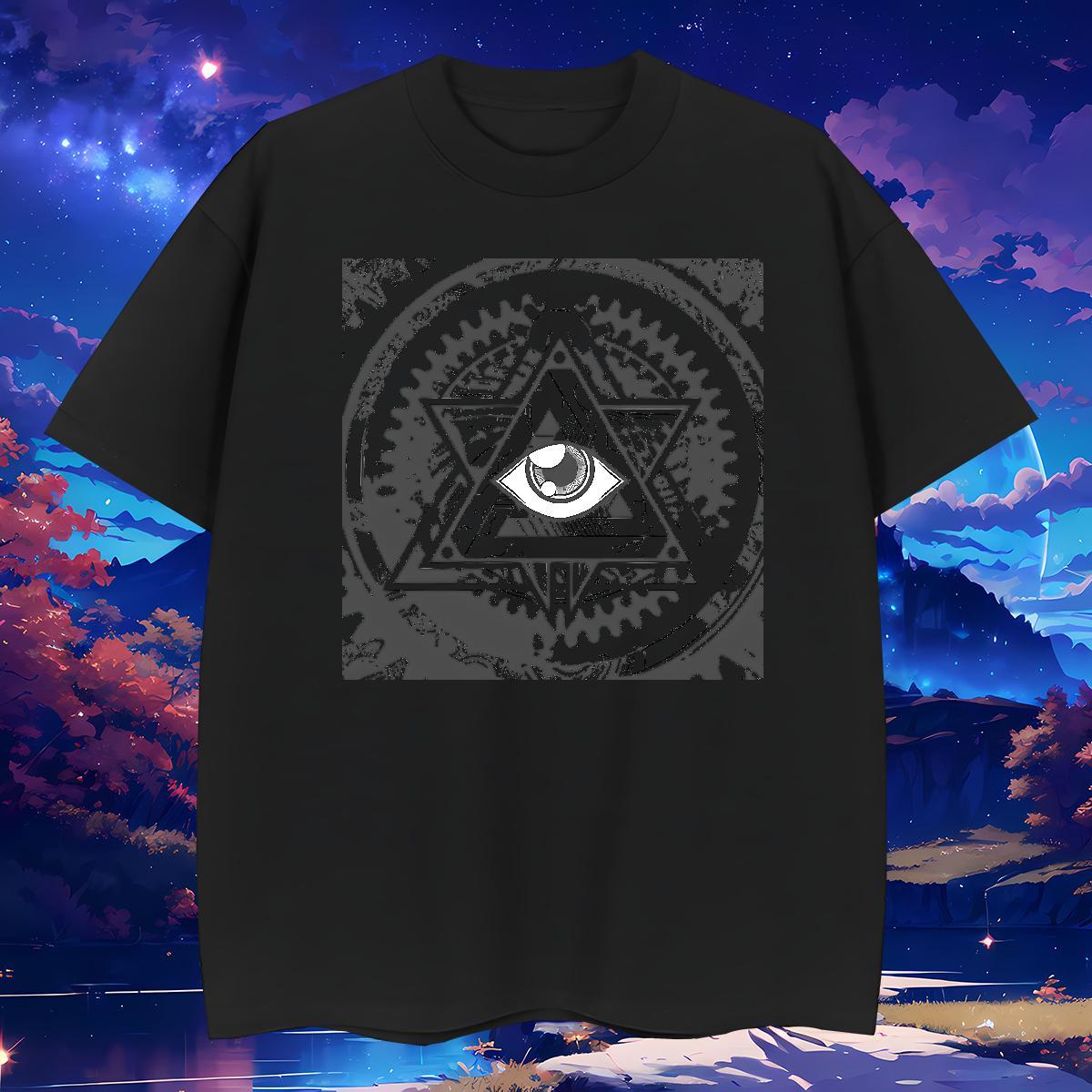 Classic Man T Shirts 230g Pure Cotton eye of the devil Street Wear DIY Printed Breathable Short Sleeve Men Tops Tees Free Shipping Tees Shirts