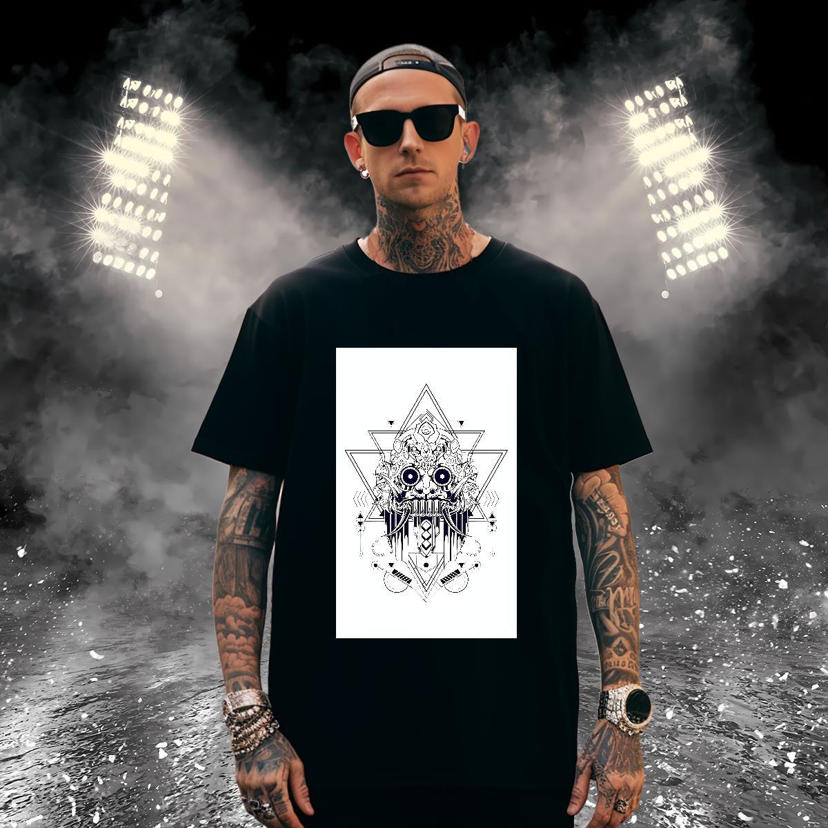 High Quality T Shirt For Man 230g Cotton eye of the devil Casual Daily Wear Custom Cartoon Crew Neck Tshirt for Man Woman 2024 Top Tees