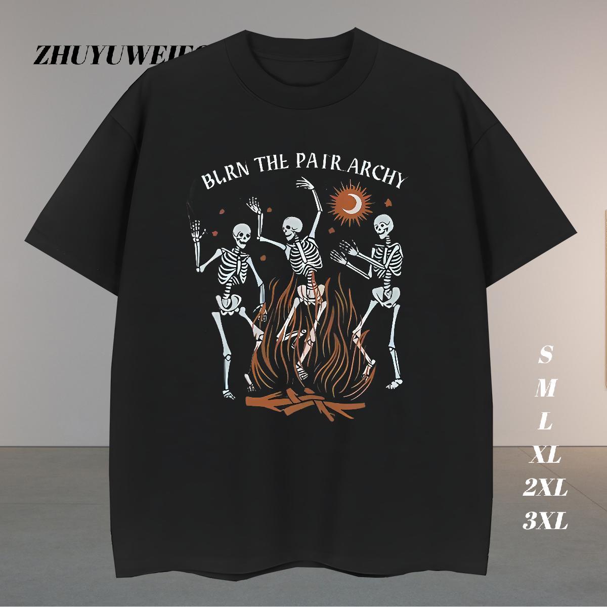 Loose T-Shirts for Men 230g Pure Cotton moon Street Oversized 3XL 4XL Breathable Crew Neck Mens Tshirts Customized Wear