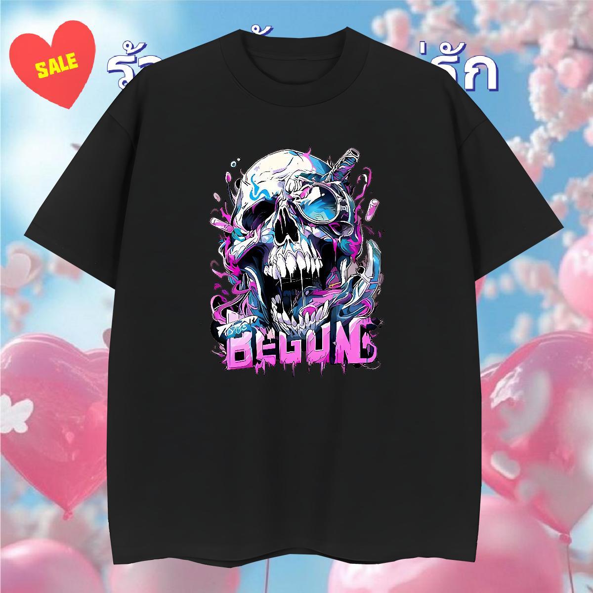 Cool Design Man T Shirts 230g 100% Cotton skull Casual Beach DIY Logo Oversized Breathable Short Sleeve Men Tops Tees Fashion Casual Wear