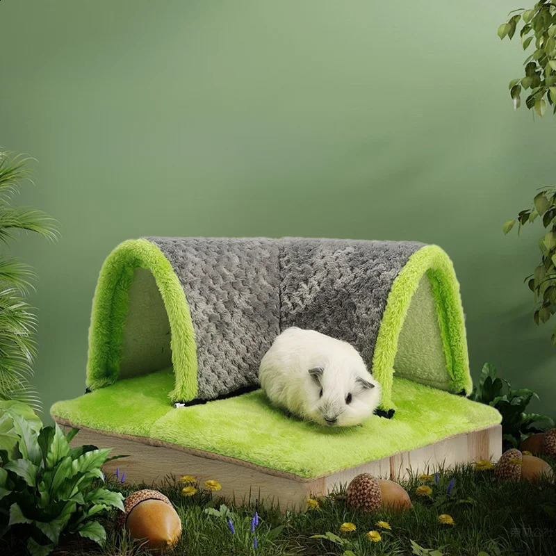 Plush Hamsters Playing Tunnels Winter Warm Cage for Guinea Pig Squirrel Rabbit Chinchilla Sugar Glider Small Pet Accessories 240824