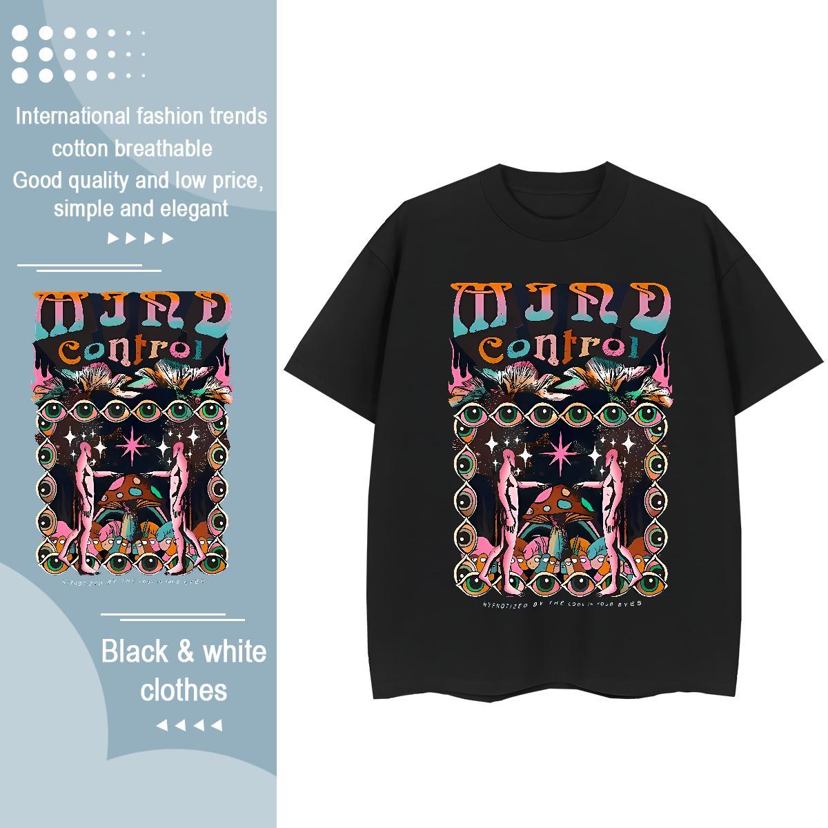 Lady Women Tshirts 100% Cotton 230g eyes Sports Street Wear T-Shirts Short Sleeve O-Neck Black Oversized Tops Tees