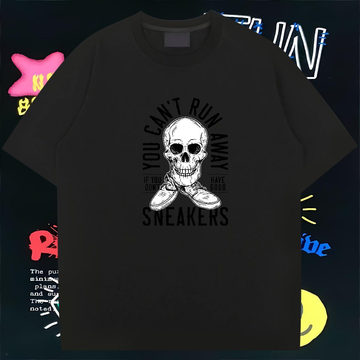 Cool Design T Shirts Men 100% Cotton 230g logo Street wear Hip Hop Anime Print Crew Neck Breathable Couples T Shirts Classic Casual Clothings