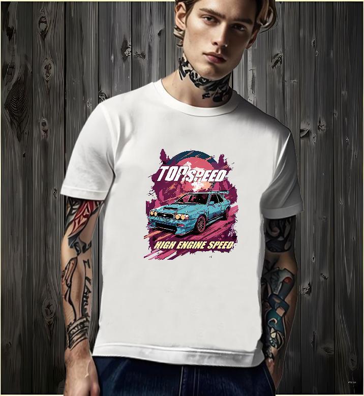 Popular Man T Shirts 230g Pure Cotton car Hip Hop Black Oversized Round Neck Short Sleeve Men Tshirts Designer Fashion Tops Tees